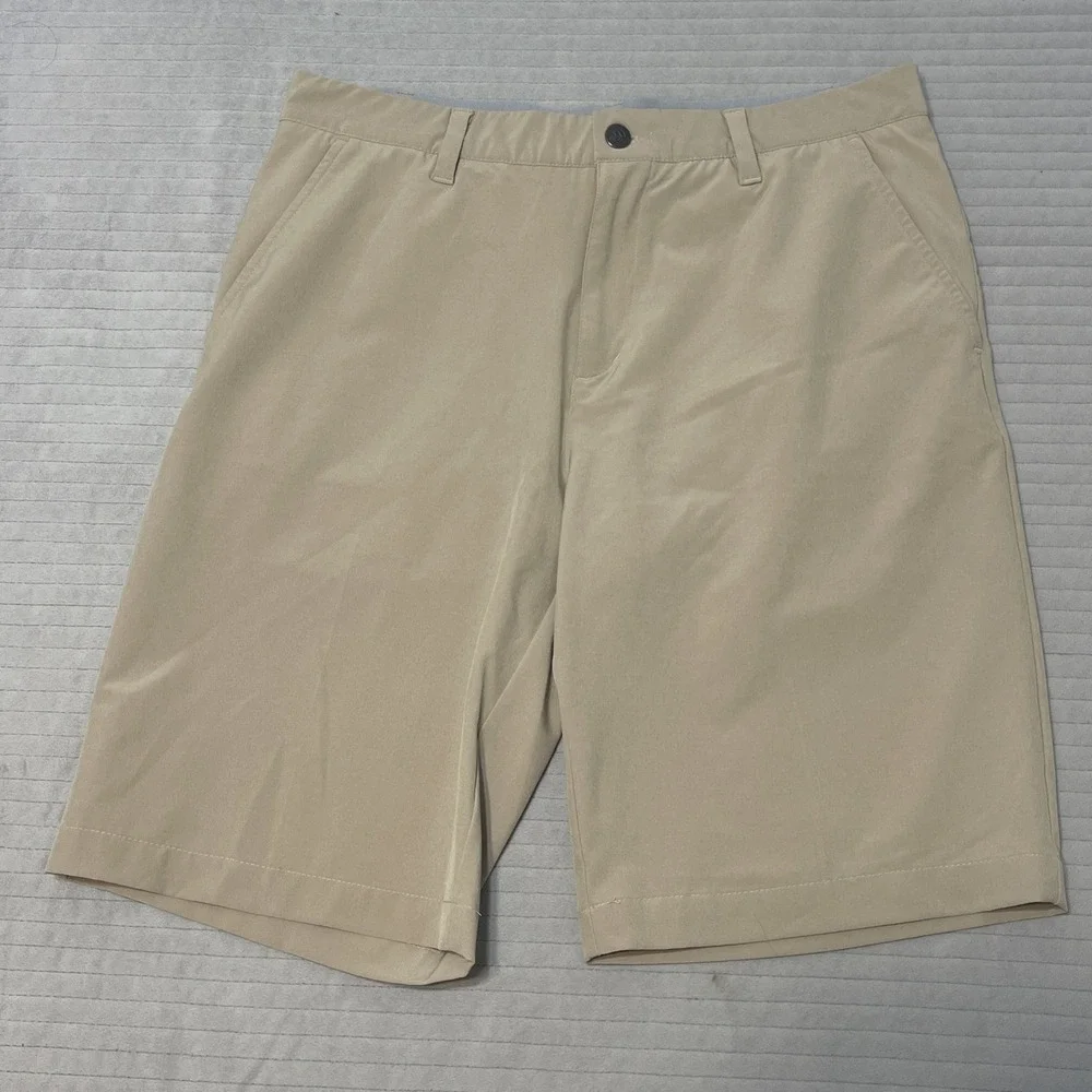 Adidas Ultimate 365 Stretch 4 Pocket Golf Shorts Men Size 32 Tan Meas 30x10